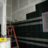 Granite walls in master bathroom